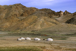 Jurten, die traditionellen Wohnhütten in der Mongolei